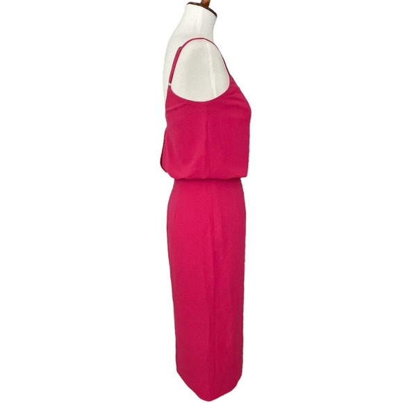 Dress The Population Alondra Raspberry Pink Slim Blouson Sheath Dress Size S - Picture 4 of 8